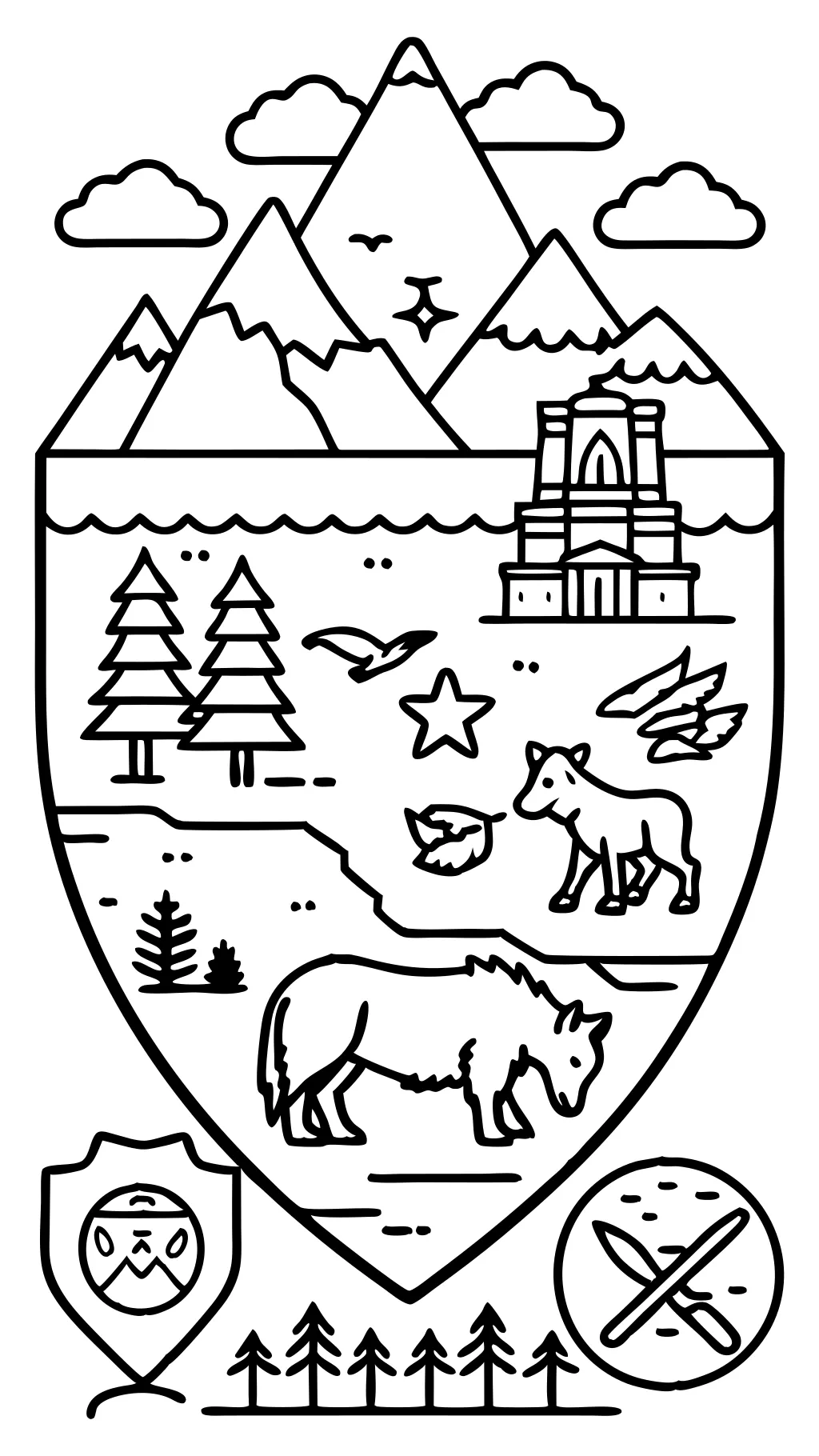 coloring page north america